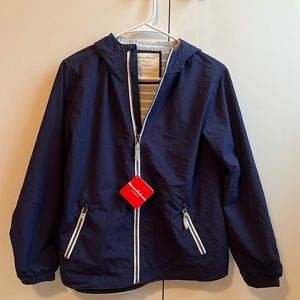 NWT Hanna Andersson navy rain jacket size 14/16